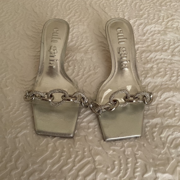 SOLD! DO NOT BUYCult Gaia Lynn Sandals 38 Silver Crystals NWOT - Picture 7 of 8
